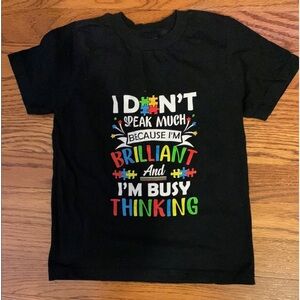 Port Authority Black Short Sleeve Tee with Colorful Graphic Design